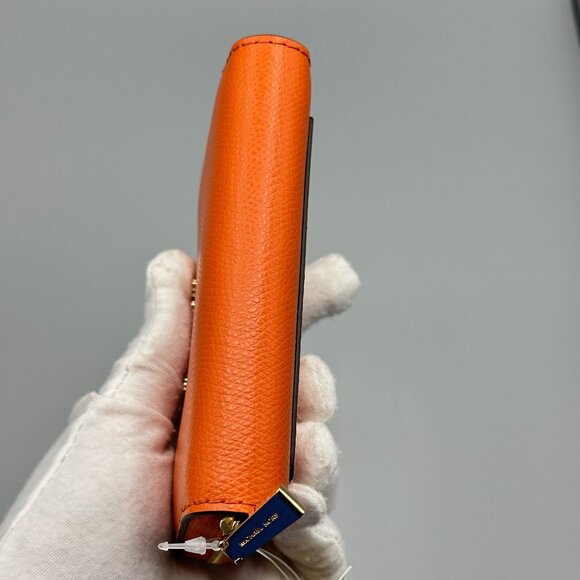 Michael Kors Jet Set Orange Punch Small Zip Around Card Case Wallet NEW - Picture 6 of 12